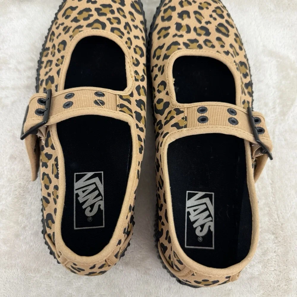 Vans Mary Jane Creeper Leopard Print Platform Shoes Women's 10.5 EU 42